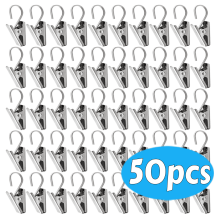 50 clip per tende in acciaio inossidabile con ganci a S