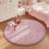 Rosa rundt fluffy shag-teppe 1,1 m – mykt, sklisikkert polyester 3
