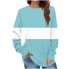 Damenmode Top Lässiges einfarbiges Rundhals-Langarmshirt Tunika-Top