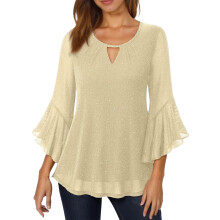 Top de lentejuelas de manga larga para mujer, estilo carnaval, ideal para vacaciones. Blusa de moda con cuello redondo holgado, elegante y casual,