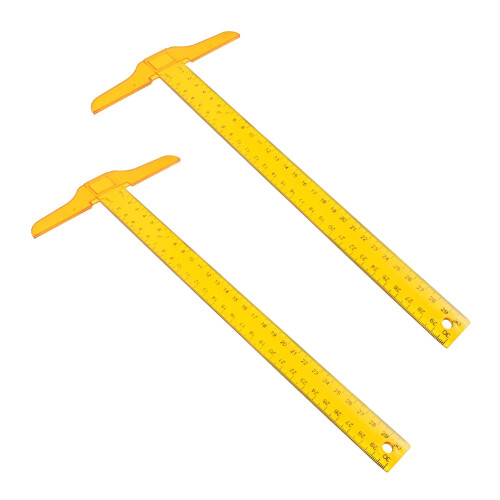 2Pcs T Square Ruler Plastic Drafting T Square Versatile Measurement Square Ruler for Handcrafts