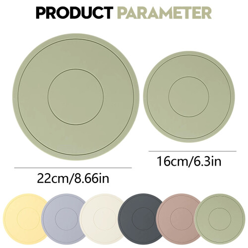 Ronde, hittebestendige siliconen placemats (set van 4) 1