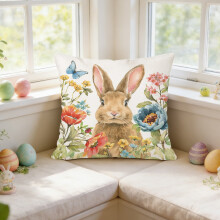 Housse de coussin lapin de Pâques pour canapé, fauteuil, salon
