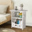 White Small Bedside Table, Mini Coffee Table, Sofa Side Table, Compact Bedroom Cabinet, Space-Saving PVC Storage Organizer, 1 Piece 4