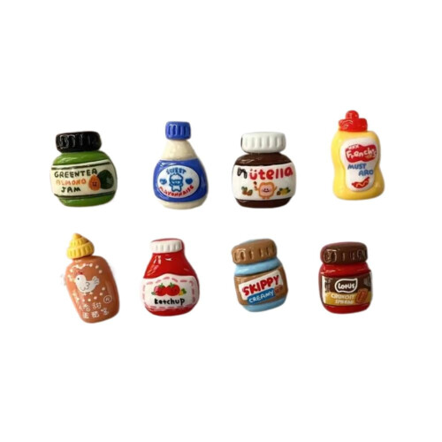 Set van 8 mini koelkastmagneten van hars voor flessen