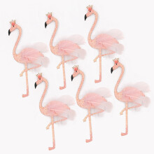 Pappdekorationer med rosa flamingo-tårtdekorationer, 3 st