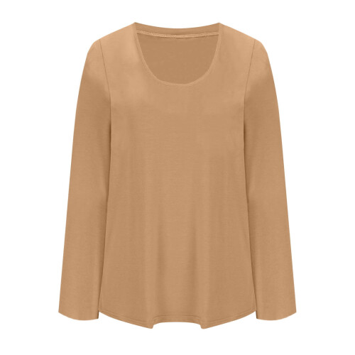 Γυναικεία T-shirts Casual Μονόχρωμα Oversize Μπλούζες με Στρογγυλή Λαιμόκοψη και 1