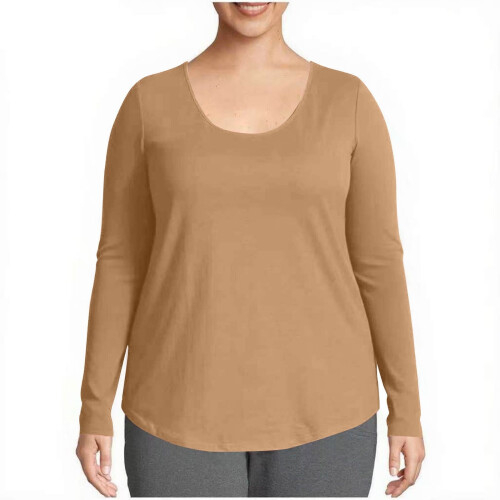 Γυναικεία T-shirts Casual Μονόχρωμα Oversize Μπλούζες με Στρογγυλή Λαιμόκοψη και