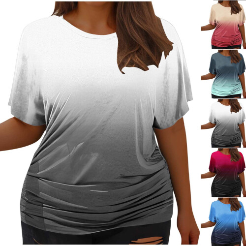 VERUGU Μπλούζες Plus Size για γυναίκες Καλοκαιρινά Μοντέρνα Πουκάμισα με Πλισέ Χρώμα σε 1