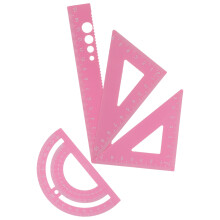 Regla de dibujo rosa multifunción de 30 cm (12 pulgadas)