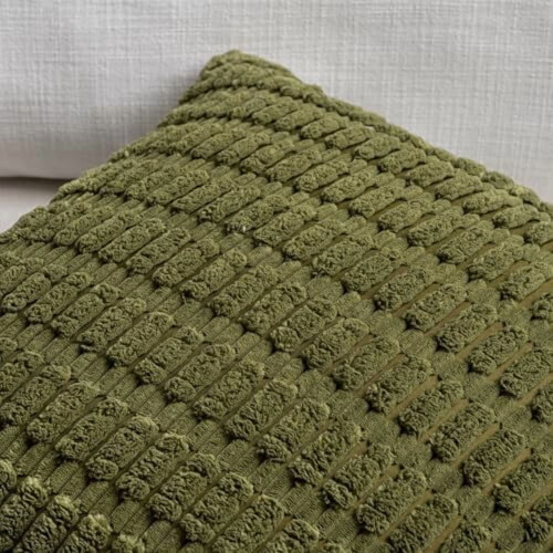 Μαξιλαροθήκες σε πράσινο χρώμα σε χρώμα boho moss, 16x16 ίντσες, συσκευασία των 4 2