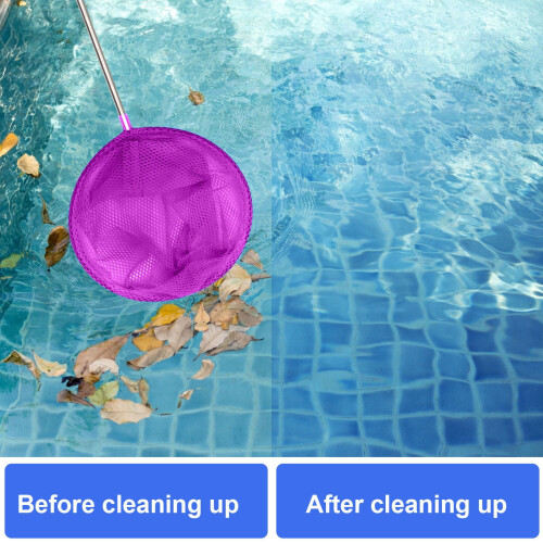 Rede de pesca para piscina com vara, em nylon de malha grande. 2