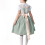 Mädchen Cottagecore Blumenkleid-Set Grün Größe 7 4