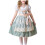 Mädchen Cottagecore Blumenkleid-Set Grün Größe 7 1