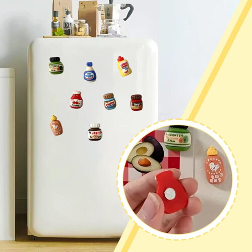 Set van 8 mini koelkastmagneten van hars voor flessen 1