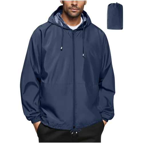Ανδρικό ελαφρύ αδιάβροχο μπουφάν softshell, αντιανεμικό με κουκούλα για πεζοπορία,