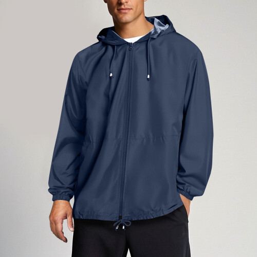 Ανδρικό ελαφρύ αδιάβροχο μπουφάν softshell, αντιανεμικό με κουκούλα για πεζοπορία, 2