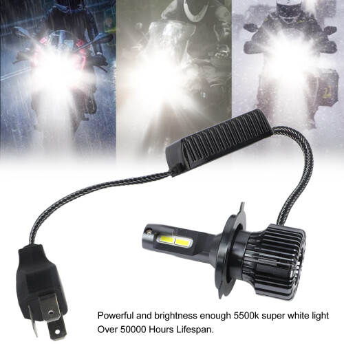 H4 LED Scheinwerfer Motorrad 55W 5500LM Silber 2