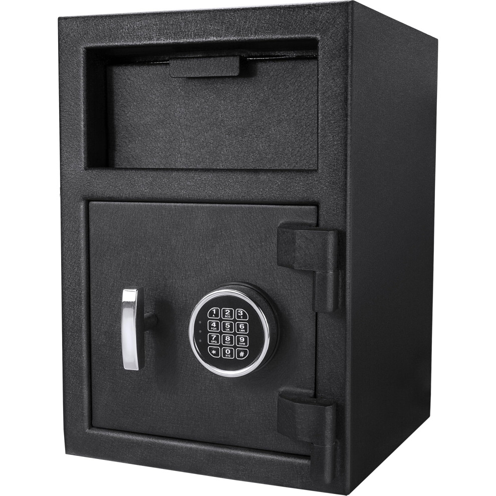 Secure Drop Safe With AntiâFishing Chute, Digital Keypad Lock, Durable Steel Body, Black 9053599572602