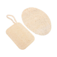 2pcs Natural Loofah Dish Brush with Ergonomic Handle for Gentle Food Residue Removal