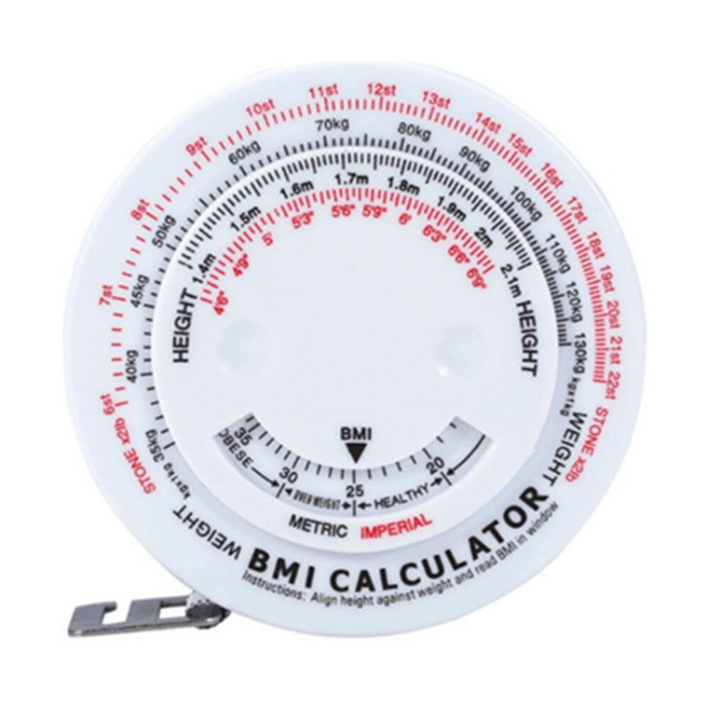 150cm Retractable Body Tape Measure with Builtin BMI Calculator for Fitness and Diet Tracking