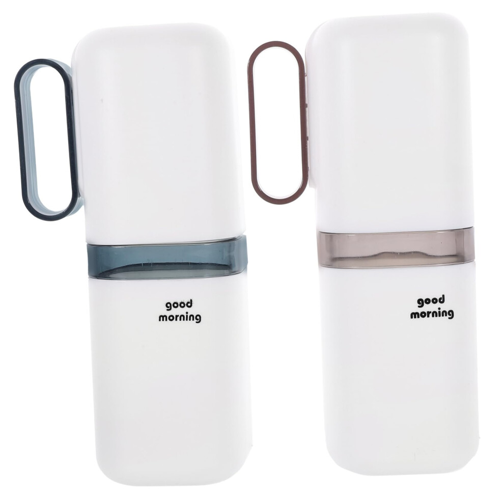 Travel Toothbrush Case Set 2pcs, Compact 2 in 1 Toothbrush and Toothpaste Holder for Travel and Home