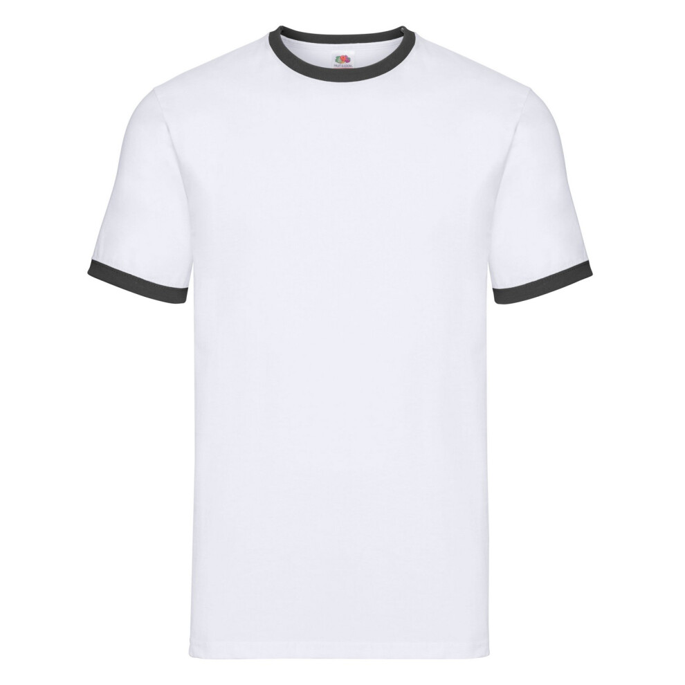 Fruit Of The Loom (3Xl, White/Black) Unisex Adult Ringer T-Shirt