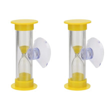Kids Toothbrush Timer 2Minute Sand Clock with Suction Cup, Yellow Hourglass for Brushing Teeth