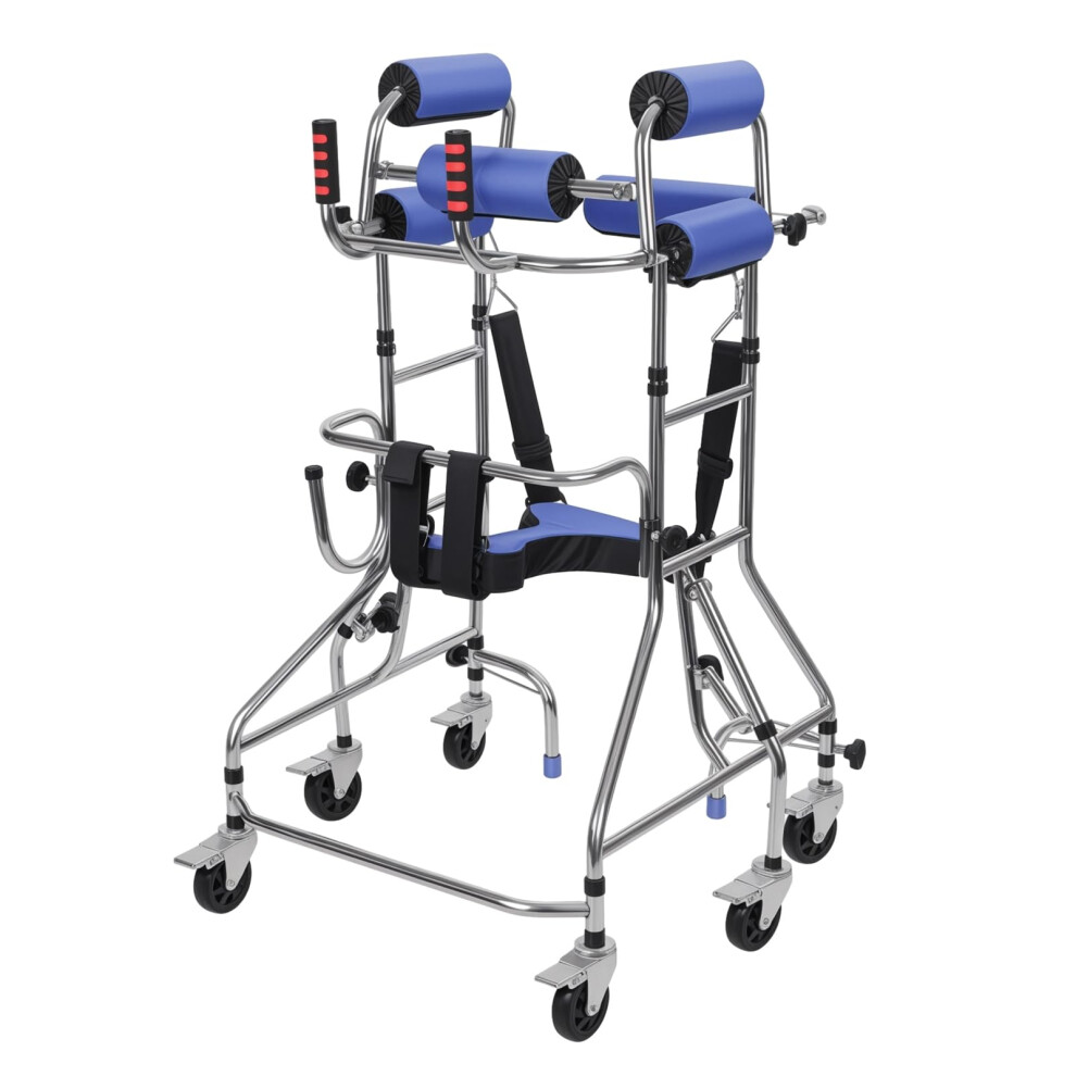 Adult Walker with Adjustable Height and Width, SixWheel Mobility, AntiTilt Safety for Seniors