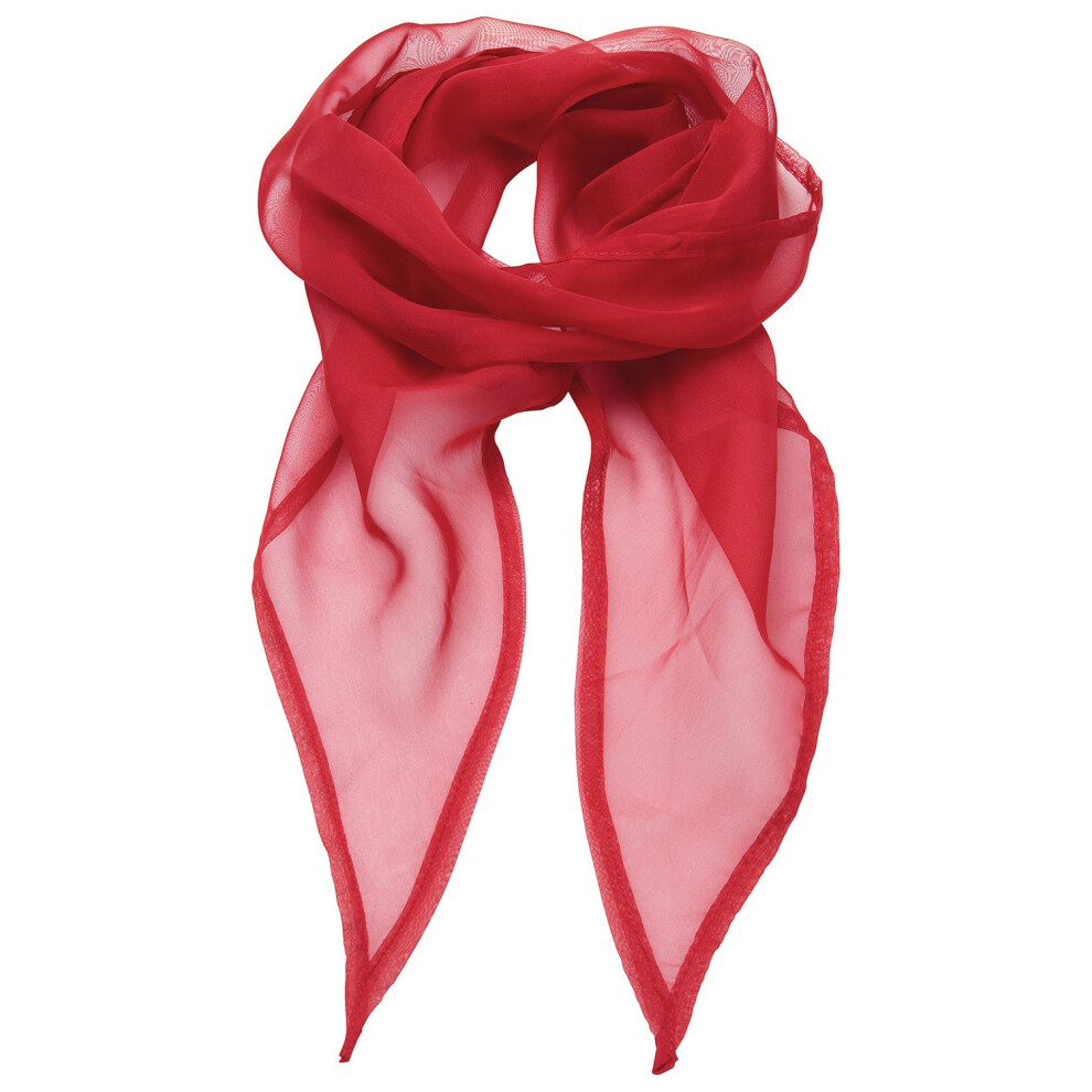 Premier (One Size, Red) Unisex Adult Colours Chiffon Scarf