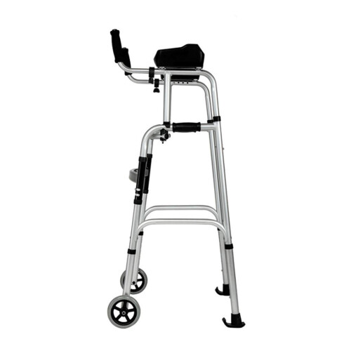 Upright Rollator Walker for Seniors with Comfortable Armrests, Adjustable Height 4 Wheel Design 1