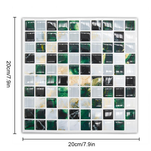 5-Piece PVC Plaid Wall Tile Stickers 1