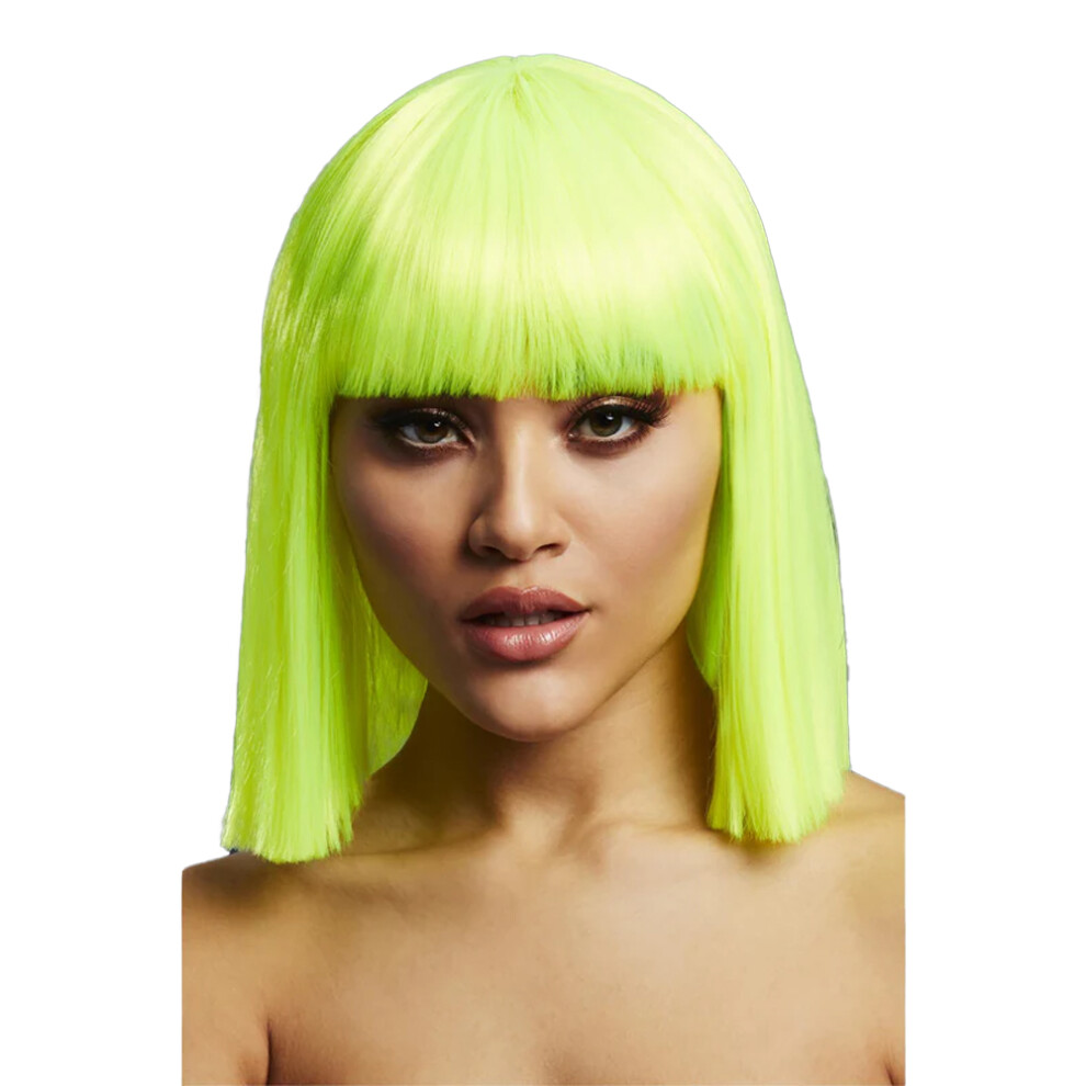 Fever Unisex Multicoloured (One Size, Neon Lime) Womens/Ladies Lola Wig