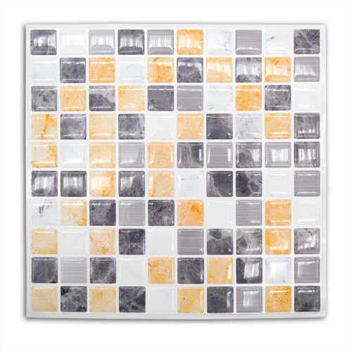 5-Piece PVC Plaid Wall Tile Stickers