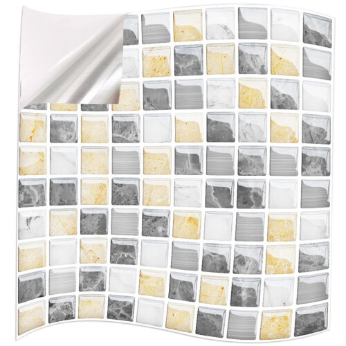 5-Piece PVC Plaid Wall Tile Stickers 2