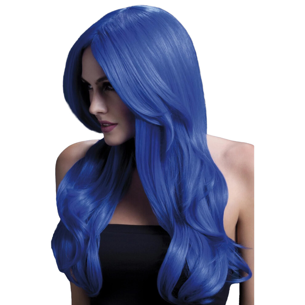 Fever Unisex Blue (One Size, Neon ) Womens/Ladies Khloe Wig