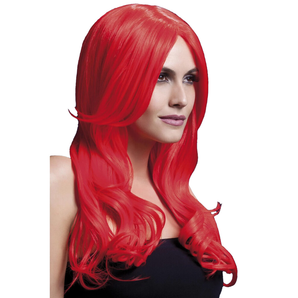 Fever Unisex Red (One Size, Neon ) Womens/Ladies Khloe Wig