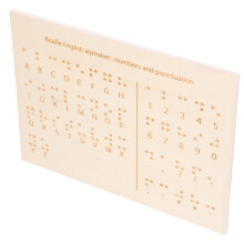 Braille Learning Board with Letters and Numbers, EasyClean Teaching Aid for Blind Education