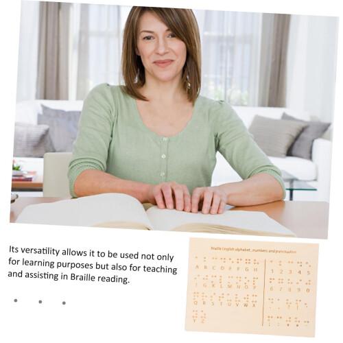 Braille Learning Board with Letters and Numbers, EasyClean Teaching Aid for Blind Education 1