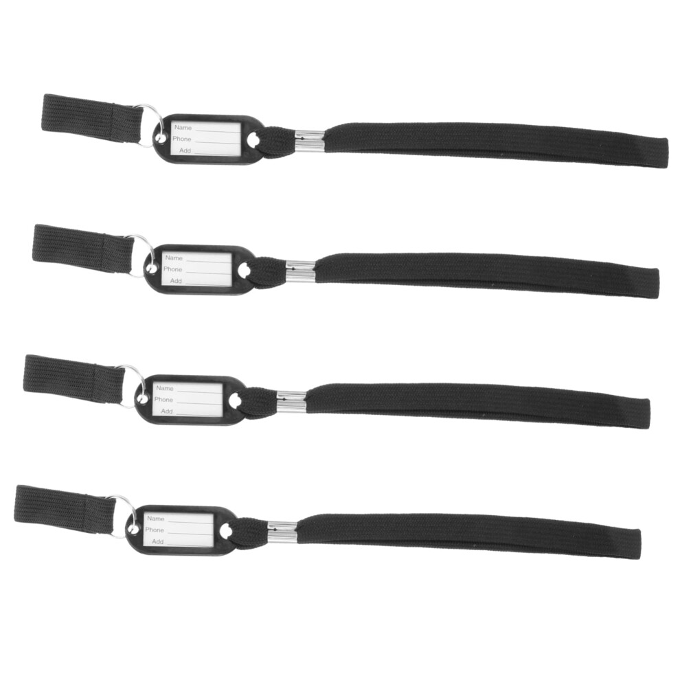 Walking Cane Wrist Strap 4 Pack with Ergonomic Support, AntiLost Lanyard and Writable ID Tag