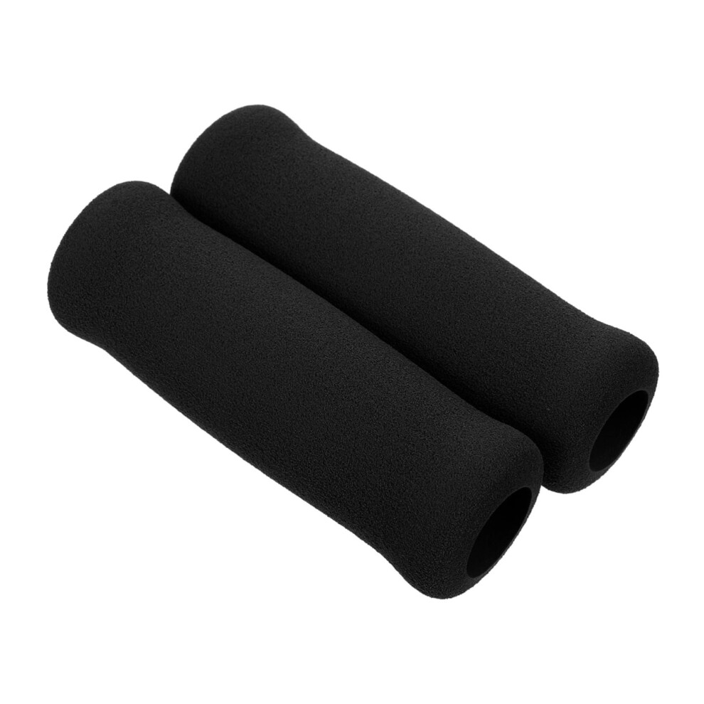 Black 2Pcs Comfortable Nonslip Crutch Handle Grips Durable Sponge Walking Aid Covers For Elderly