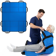 Bed Positioning Pad Lake Blue Small Waterproof Transfer Sheet with Handles Hospital Grade 36'x28'