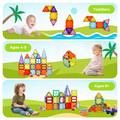 Dekko 100Pcs Magnetic Tiles Building Blocks Kids 2