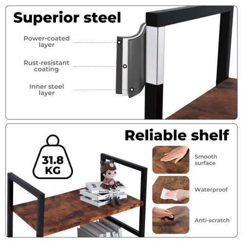 Levede 5-Tier Industrial Ladder Bookshelf 1