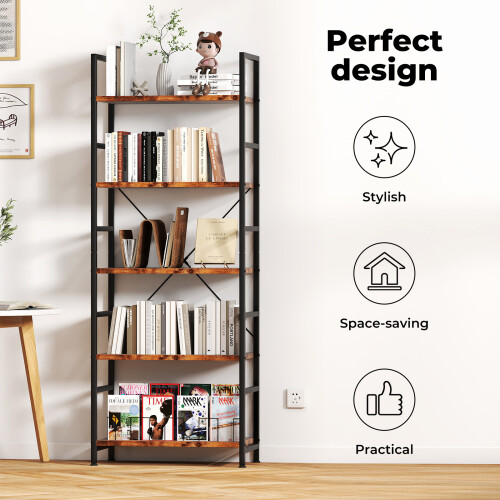 Levede 5-Tier Industrial Ladder Bookshelf 2