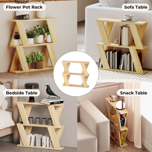Levede Slim Side Table with Storage Shelf Sofa 1