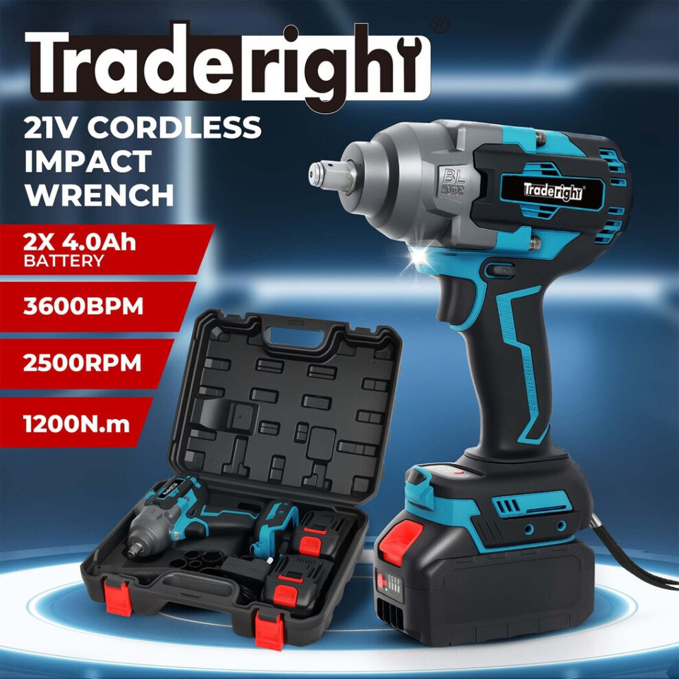 Traderight 21V Brushless Impact Wrench 1200Nm Kit 9356877211171