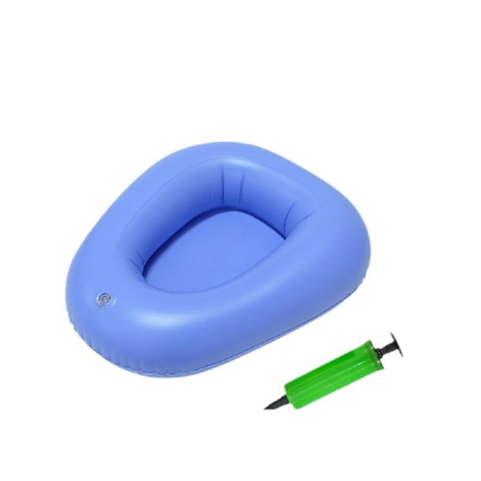 Blue Inflatable Bedpan For Elderly And Bedridden Patients, Washable Soft Pvc 2Pack For Home Or Hospital