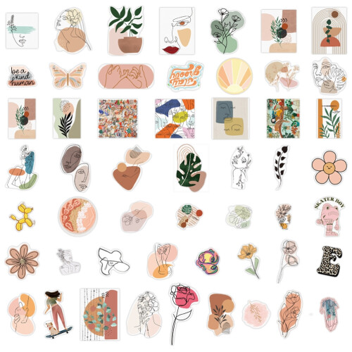 100 Boho-Sticker Set wasserfest 2