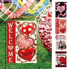 Gartenflagge zum Valentinstag, 12 x 18 Zoll, doppelseitig, Herz